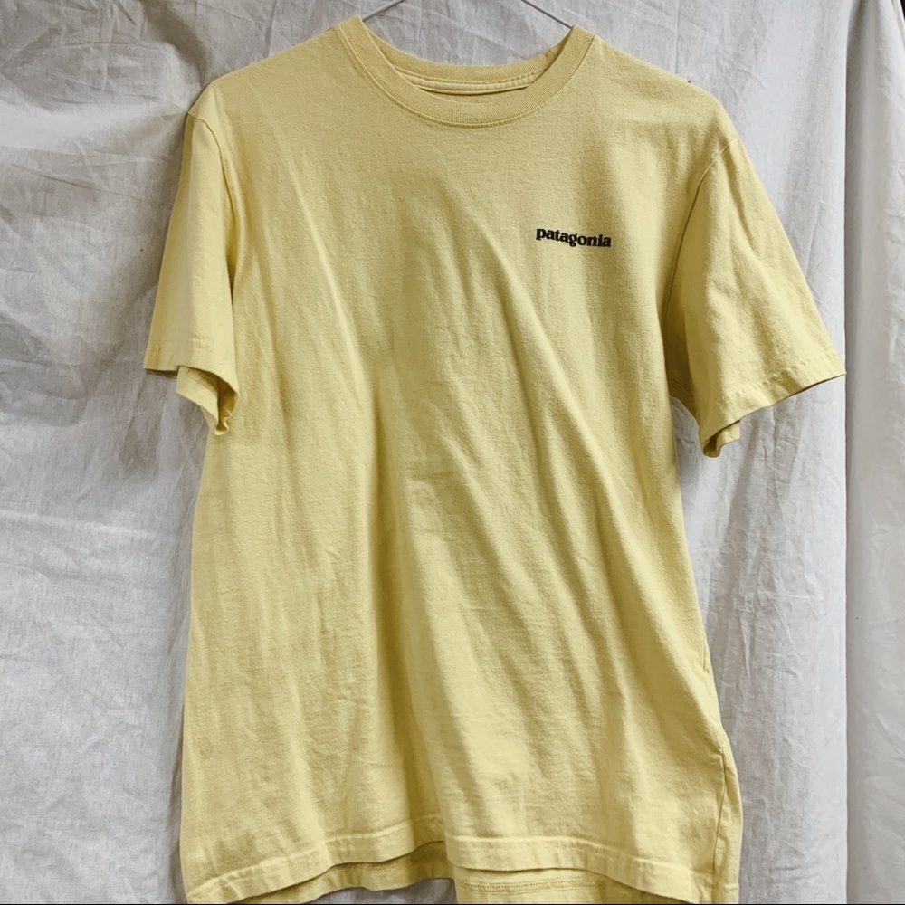 Yellow Patagonia Logo Tshirt Unisex Mens +…